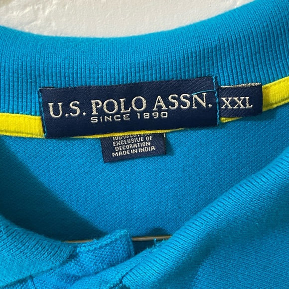 Big Logo Polo US Polo Assn. Size XXL Excellent Blue and Yellow Patch Work - Picture 5 of 5